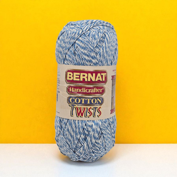 Bernat Handicrafter Cotton Twists Worsted Yarn 1 Skein 12oz/603yds in Denim Jean - Picture 2 of 8